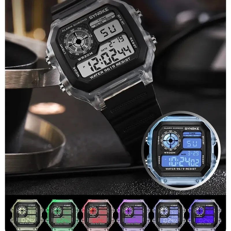 Digital Sports Watch Men Waterproof Luminous Chrono Outdoor Wristwatch
