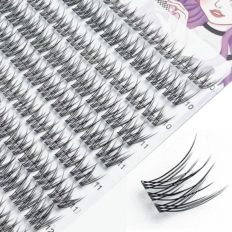 120 Pairs Mink False Eyelash Clusters Natural Russian 3D Fishtail Lash