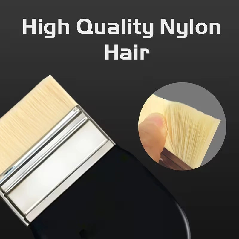 3-Piece Flat Paint Brush Set for Acrylic Watercolor Oil Varnish Art