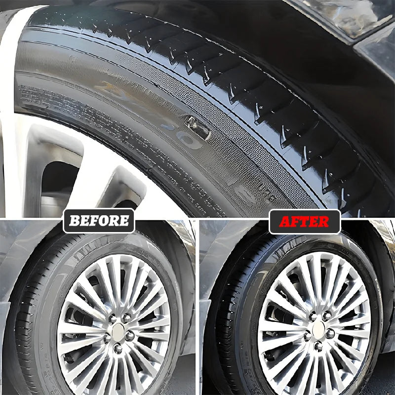 Car Tire Plastic Shine & Protection Wax - Auto Exterior Restoration & Protectant