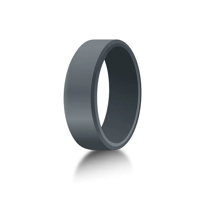 7-Pack Men's Silicone Wedding Bands - Hypoallergenic, 8mm Wide, Multi-Color
