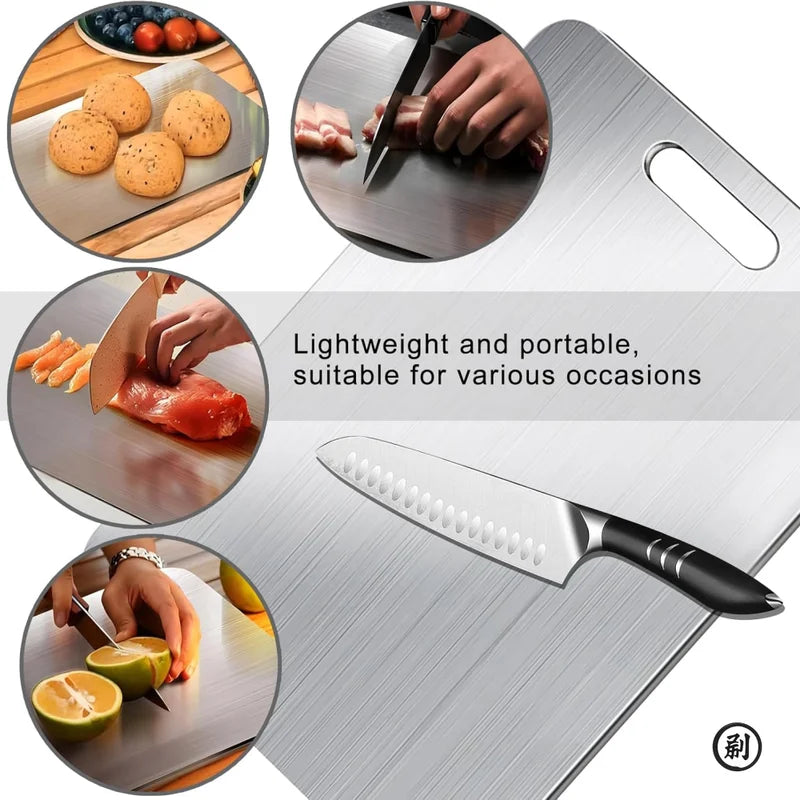 Double Sided Titanium Cutting Board – Food Grade, Rustproof, Food Preparation