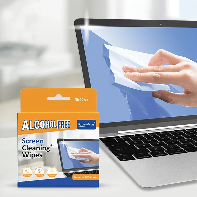 40 Pack Screen Cleaning Wipes for Phones, Tablets, Laptops and TVs – Dry & Wet Cloths