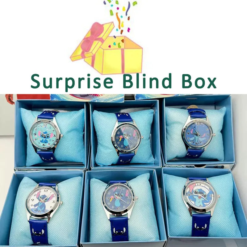 Children's Cartoon Watch Surprise Blind Box Gift with PU Leather Strap
