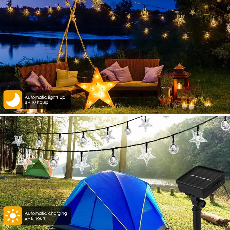 Outdoor Solar String Lights with 8 Modes for Holiday & Garden Decor