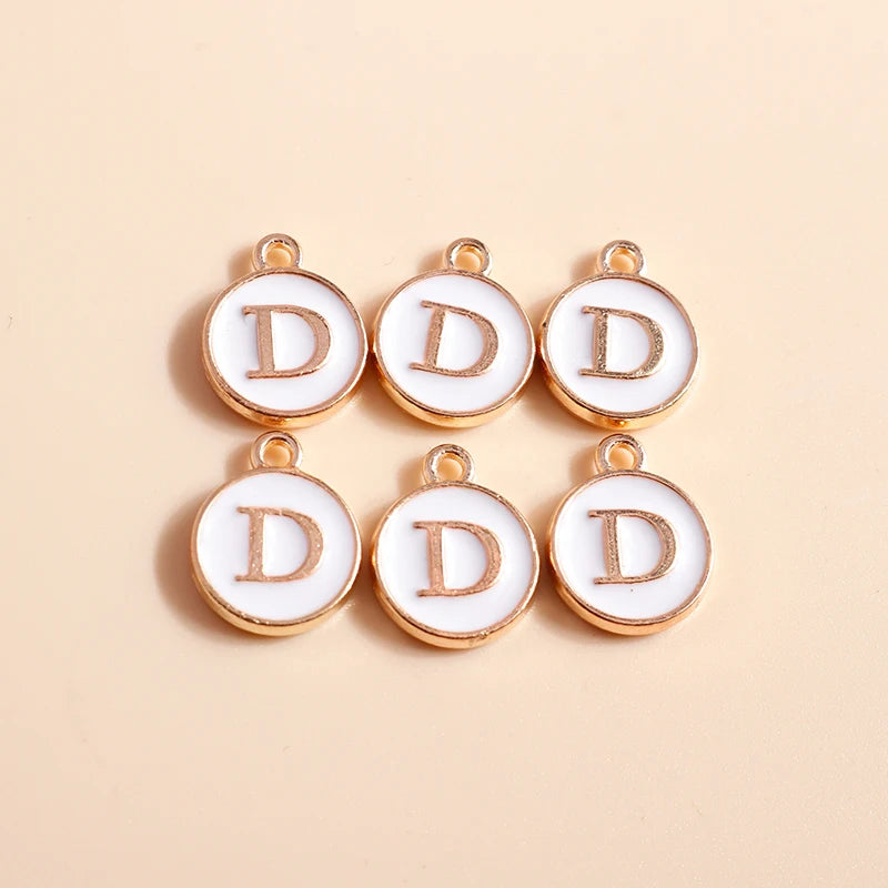 10pcs Mini White Alphabet Charms for DIY Jewelry Making - Name Necklace & Bracelet Pendants