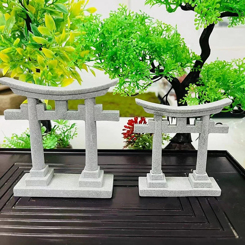 Japanese Torii Gate Aquarium Decor Miniature Garden Shrine Landscape Ornament