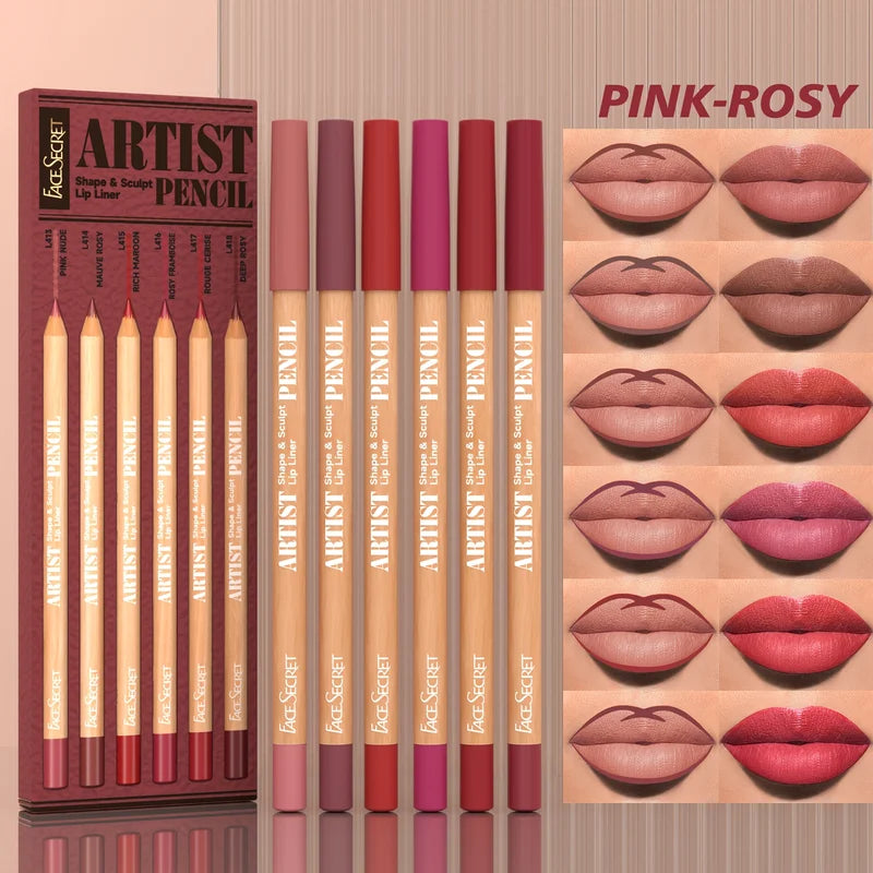 Velvet Matte Lip Liner Set - Long-Lasting, Non-Drying, Perfect for Lip Lining & Filling