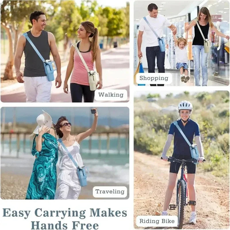 Water Bottle Carrier Bag with Adjustable Shoulder Strap for Large Capacity Tumbler