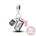 Sterling Silver Charm Beads with Bow and Perfume Bottle Design for DIY Jewelry Gifts