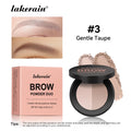 2-Color Waterproof Eyebrow Powder Palette with Mirror - Long Lasting Matte Brown Makeup