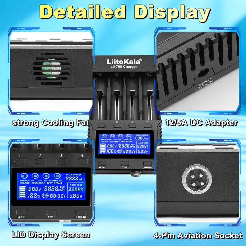 Universal Battery Charger 18650 AA AAA Fast Charge with Overcharge & Reverse Protection