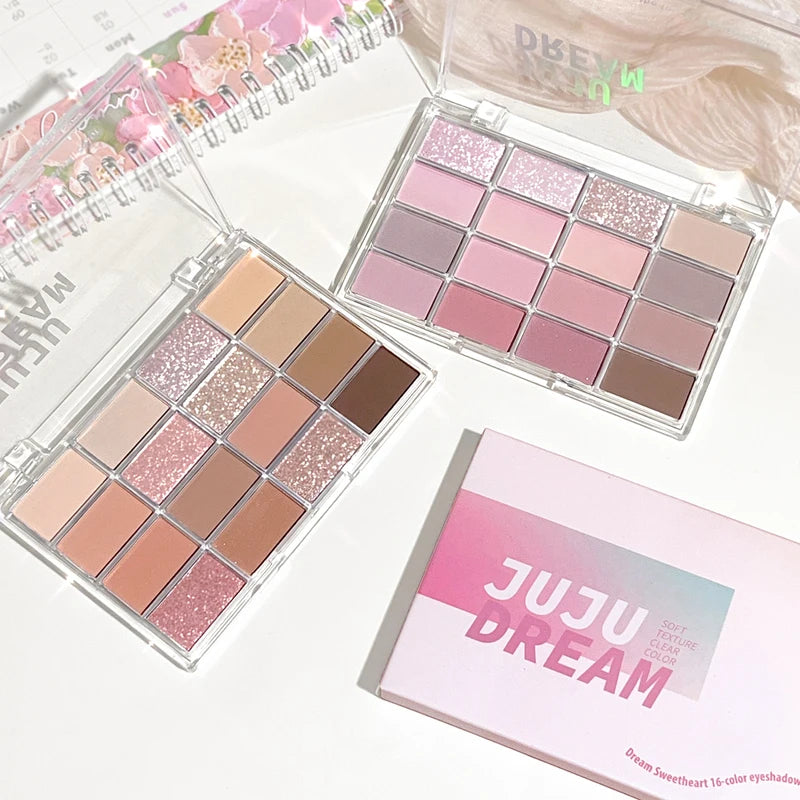 16-Color Earth Tone Eyeshadow Palette Matte & Shimmer for Daily Makeup