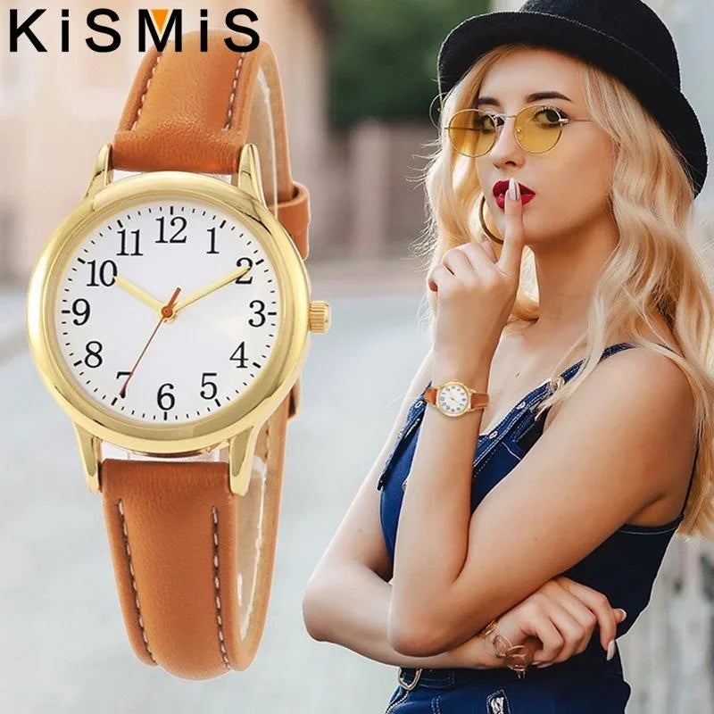Women Quartz Watch with Simple Dial and Thin Bracelet - Casual & Stylish Ladies Wristwatch