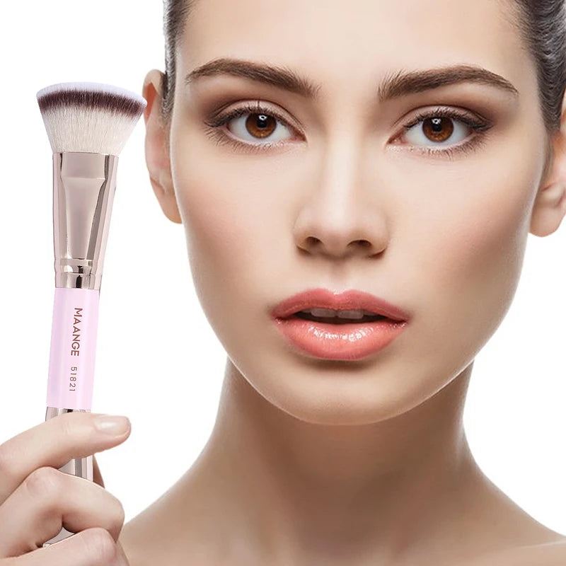 2PCS Makeup Brush Set for Foundation, Blush & Contour - Synthetic Face Brushes