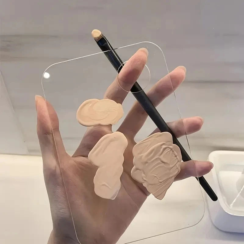 Acrylic Makeup Palette Square Heart-Shaped Cosmetic Mixing Plate Portable Art and Blending Tool