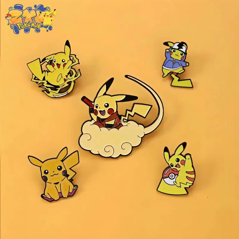 Pokemon Brooch Pikachu Metal Badge Anime Cartoon Clothes Backpack Decoration Accessories