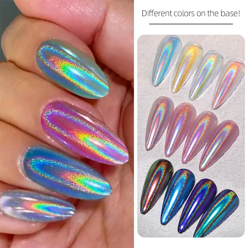 Mirror Nail Glitter Set - Ultra Fine Sparkly Holographic Metallic Powder