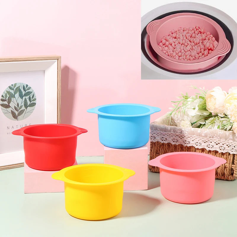 Silicone Wax Warmer Bowl with Stirring Stick - Heat-Resistant, Non-Stick Hair Removal Pan