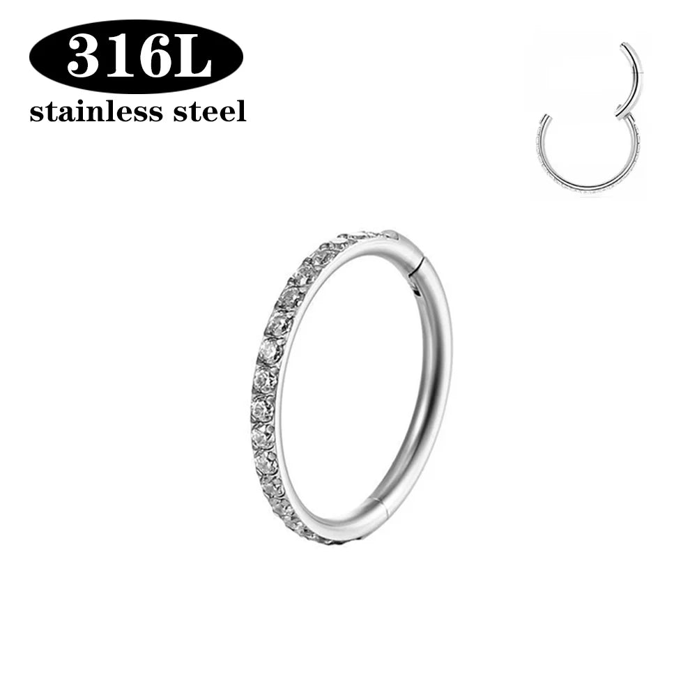 1/10PCS Stainless Steel Nose Ring Hoop Earring Piercing Body Jewelry for Women