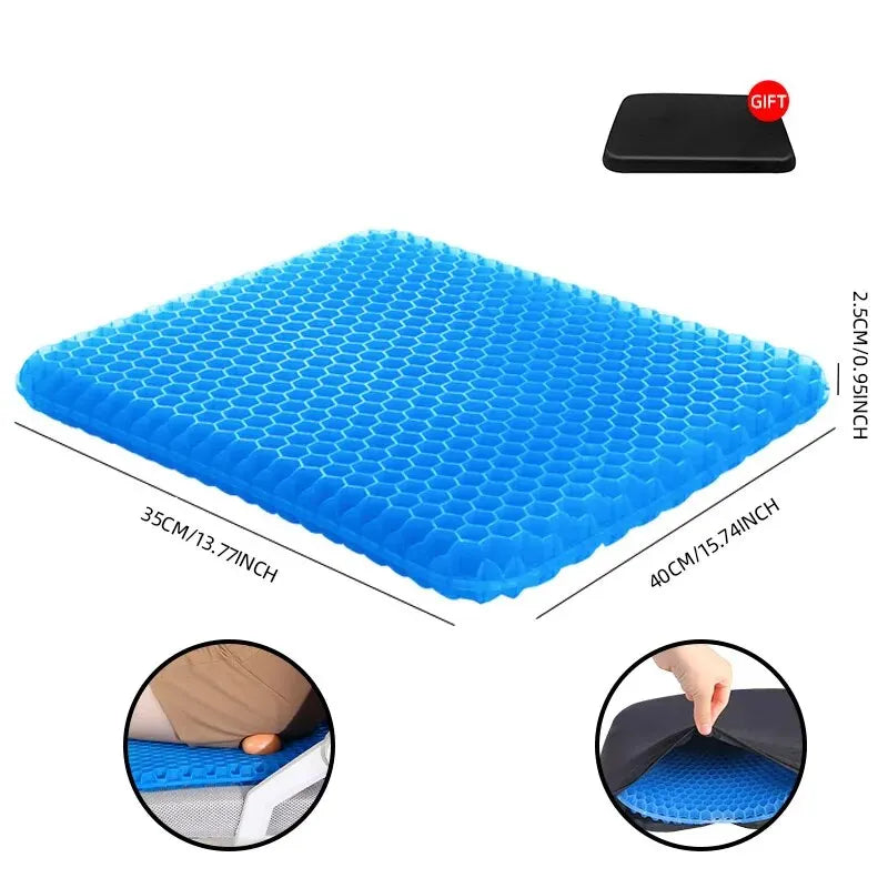 Breathable Gel Seat Cushion for Pressure Relief & Comfort - Office, Car, Home