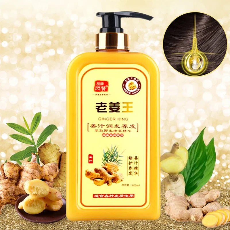 Ginger Hair Loss Shampoo for Damaged Dry Oily Scalp Repair & Growth