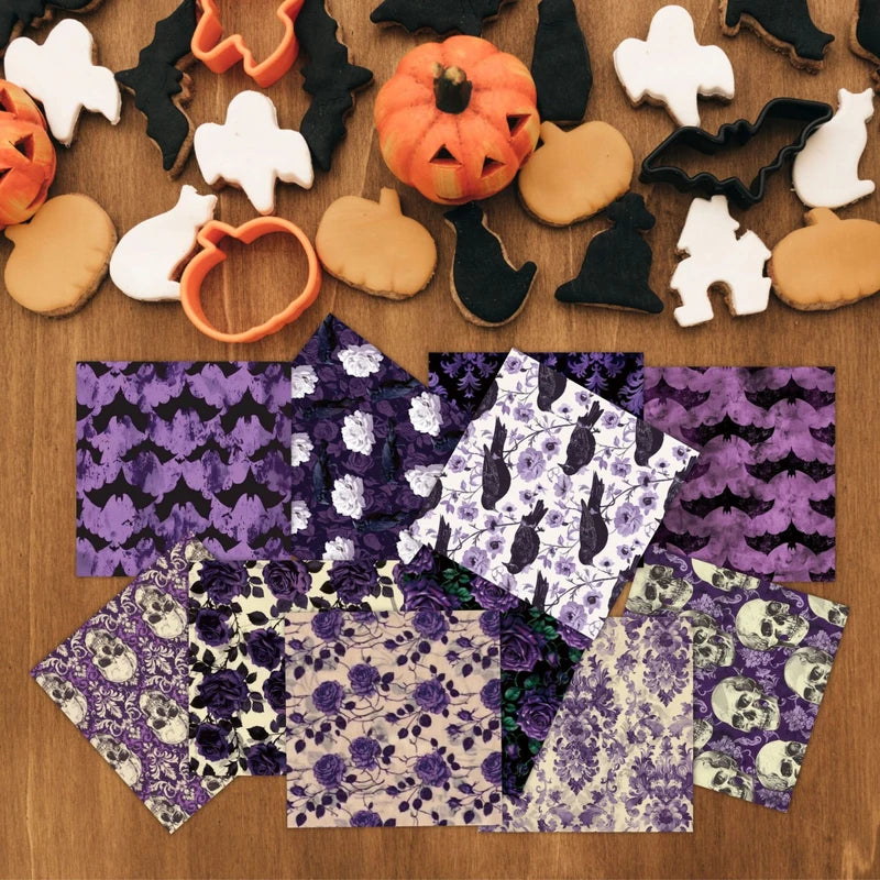 Halloween Scrapbooking Paper Pack 12 Sheets 6x6 Inch Vintage Craft Set