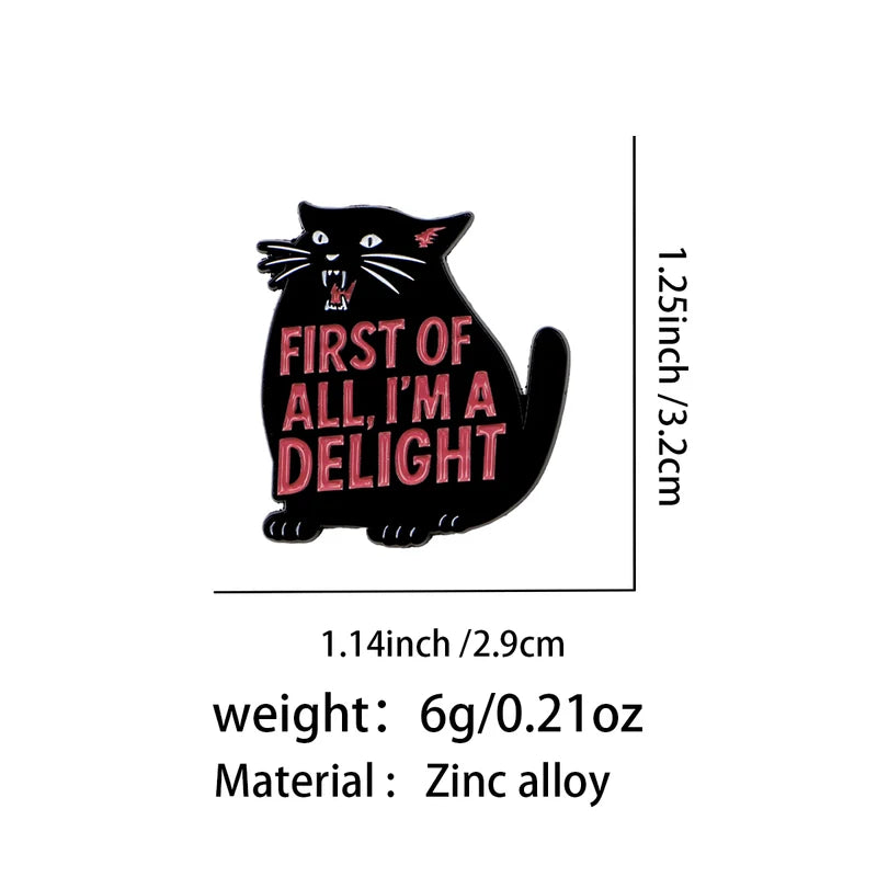 Cute Black Cat Enamel Pin Lapel Badge Brooch for Clothing & Accessories