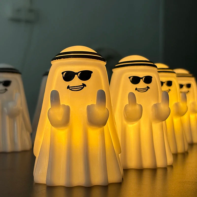 Funny Halloween Ghost Figurine with Middle Finger Small Decor Gift for Friends