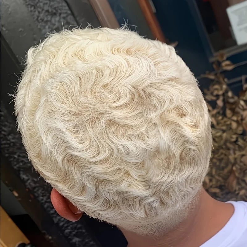 Human Hair Wig Short Wave Pixie Cut with Bangs - Layered, Full Machine Made