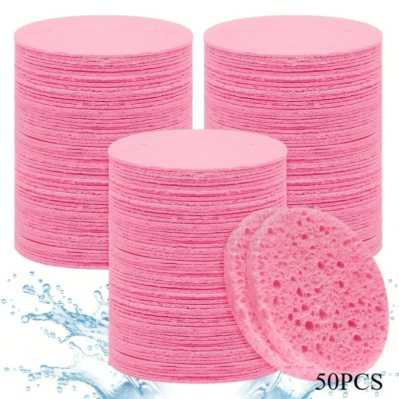 Compressed Facial Sponge Set for Cleansing Makeup Removal and Exfoliation - Multiple Colors