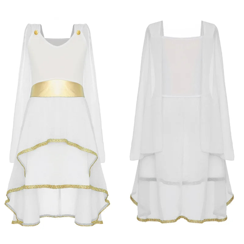 Girls Greek Costume Princess Toga Dress for Halloween & Cosplay