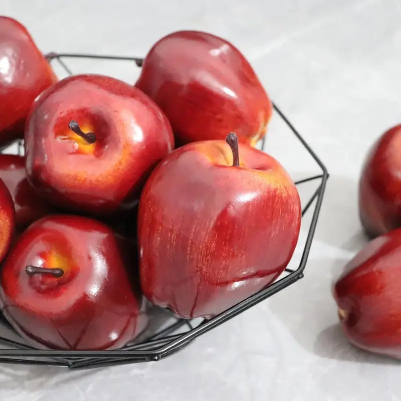 Artificial Apples 6PCS Realistic Faux Fruit for Home Decor Wedding Party Photography
