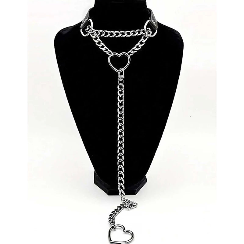 Halloween Gothic PU Leather Necklace for Parties and Costumes