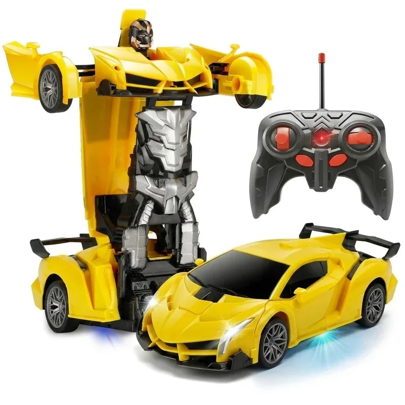 2-in-1 RC Transforming Car Robot Toy with Remote Control & Stunt Drift