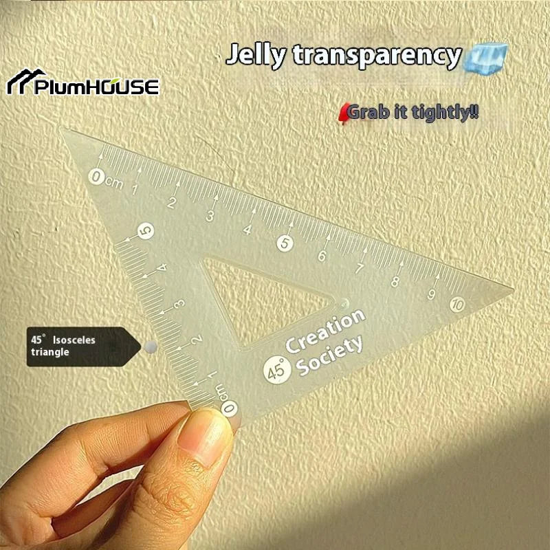 4PCS Measuring Ruler Set - Transparent Plastic Stationery for Students