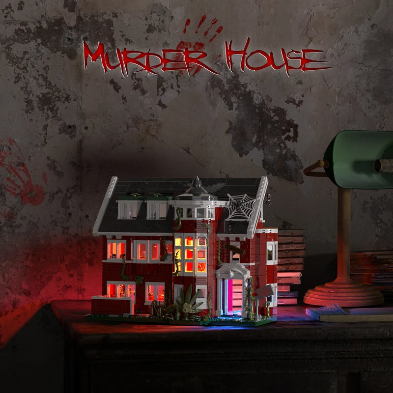 Haunted House Building Set with Lighting - Horror Movie Brick Toy for Adults
