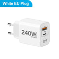 240W GaN USB C Fast Charger for iPhone, Xiaomi, iPad - Worldwide Plug Options