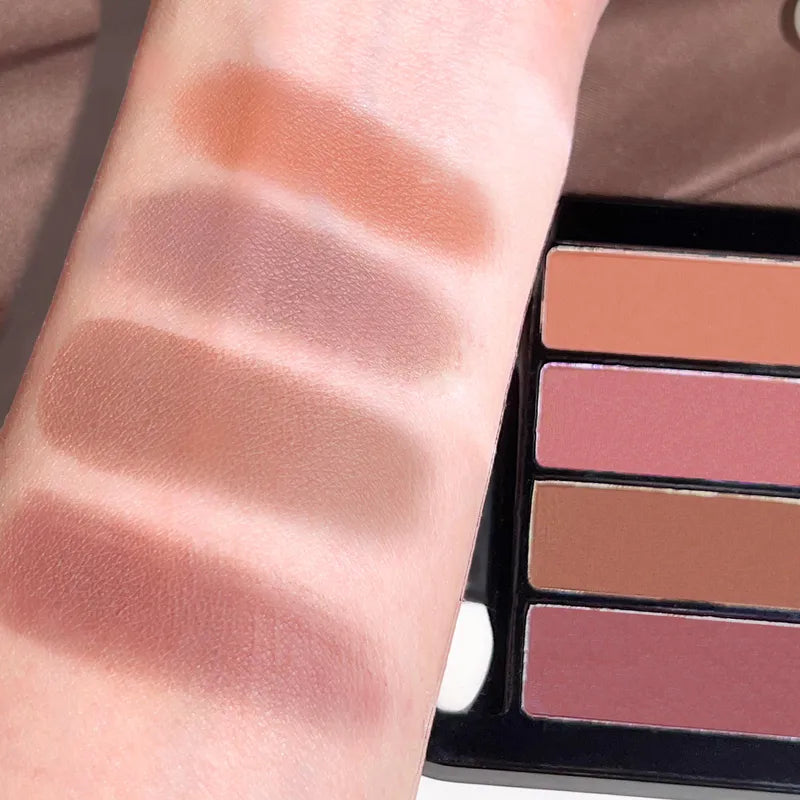 4-Color Eyeshadow Palette Long-Lasting Natural Earth Tones Makeup