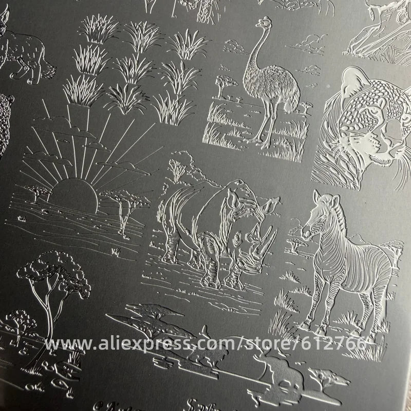 African Savannah Nail Art Stamping Plates Elephant Imageplate for Creative Nail Designs