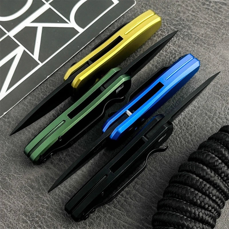 Mini Folding Camping Knife with 8Cr13MoV Blade & Aluminum Handle - Portable Outdoor EDC Tool