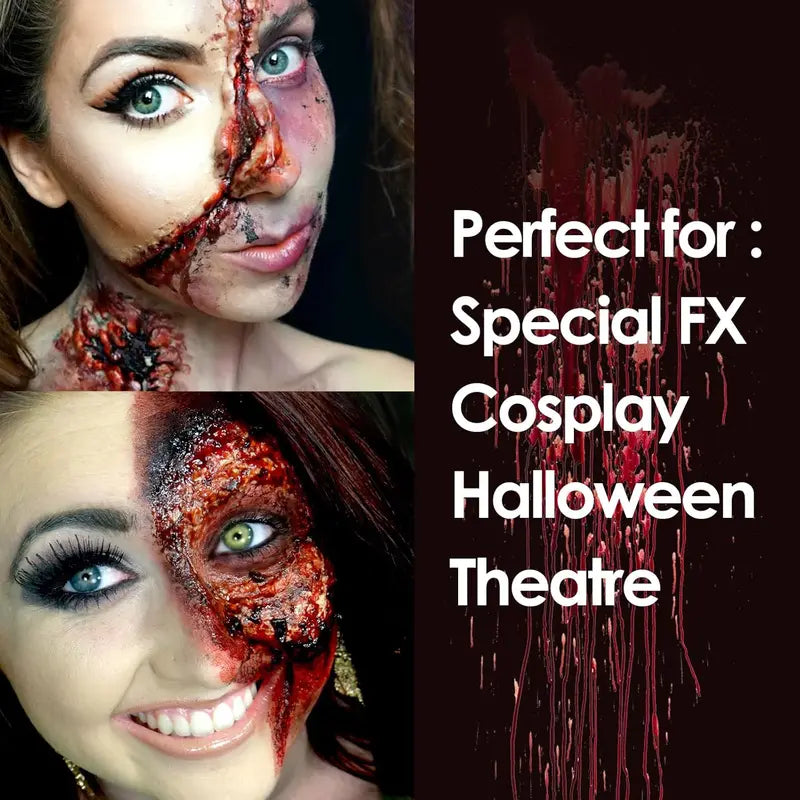 Halloween Special Effects Makeup Kit with Fake Blood, Latex & Brushes