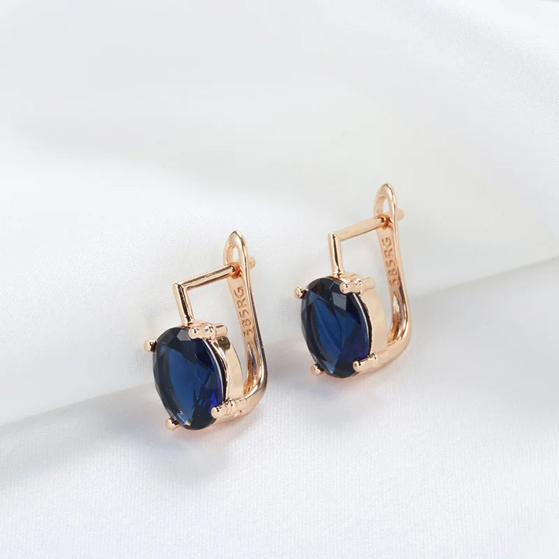 14K Gold Sapphire and Peridot Earrings for Women - Wedding Engagement Jewelry