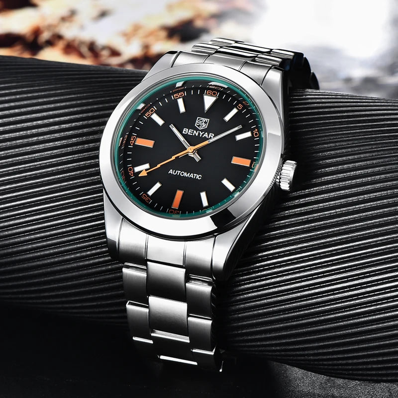 Men's Luxury Automatic Mechanical Waterproof Sports Watch 50M Luminous Dial