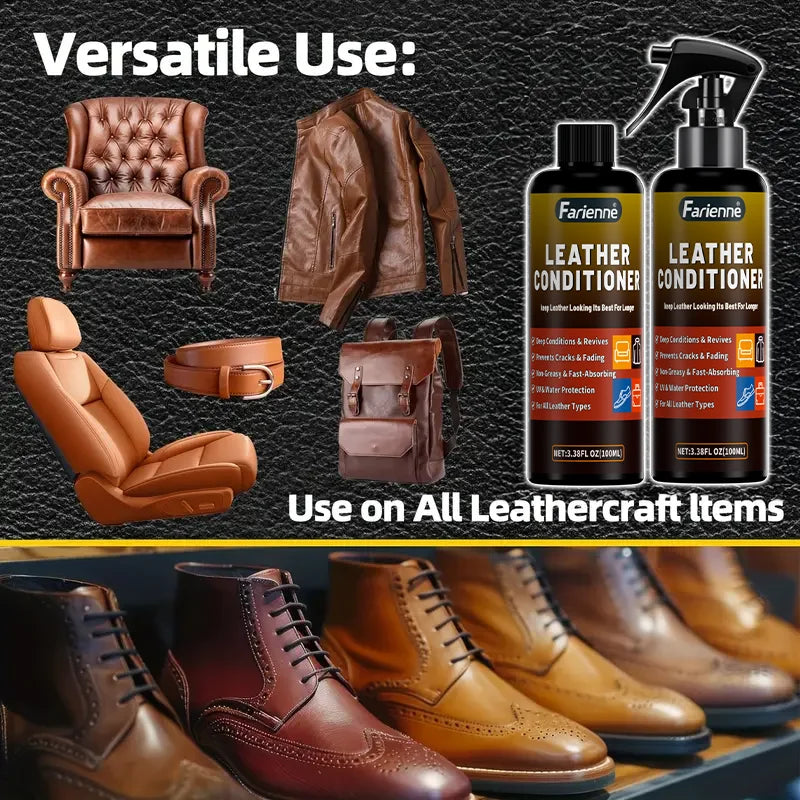 Car Leather Shine Spray 100ML High Gloss Waterproof Nourishing Anti-Aging