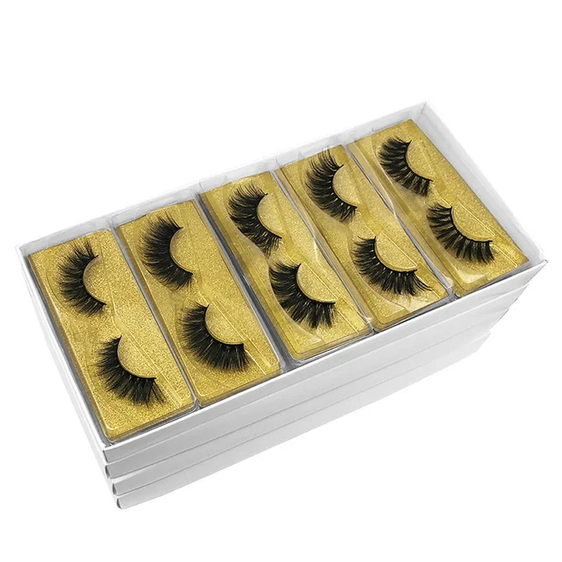 Natural Mink Eyelashes 30 Pairs Thick False Lashes Bulk Makeup