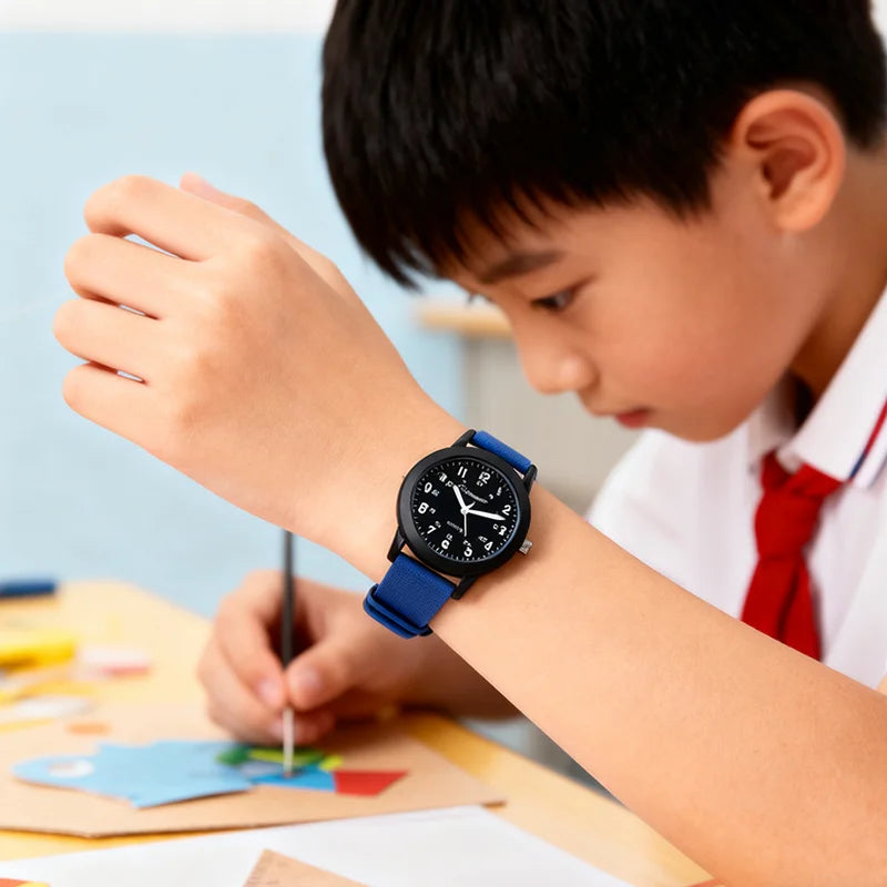 Children's 60-Minute Quartz Exam Watch for Boys Girls with Silicone Strap