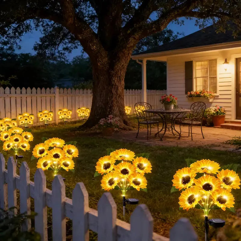 Solar Fairy Garden Lights Outdoor Waterproof Sunflower Stake Lights for Yard Patio Lawn Pathway
