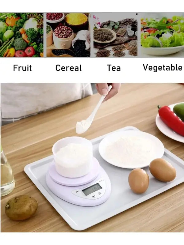 5kg Digital Kitchen Scale with LED Display Food Weighing Balance
