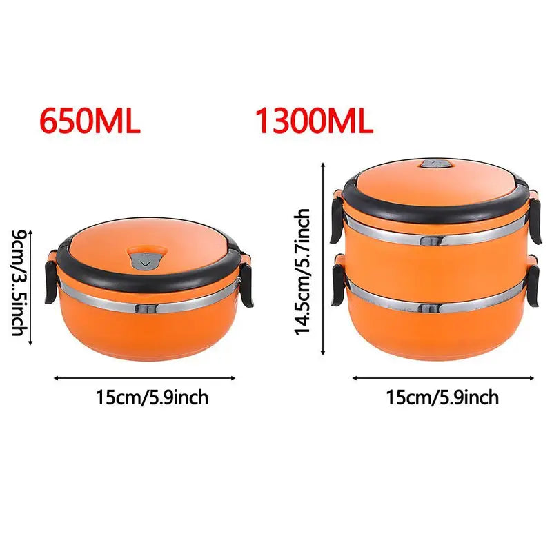 Stainless Steel Insulated Lunch Box Thermos Food Container for Travel & Office